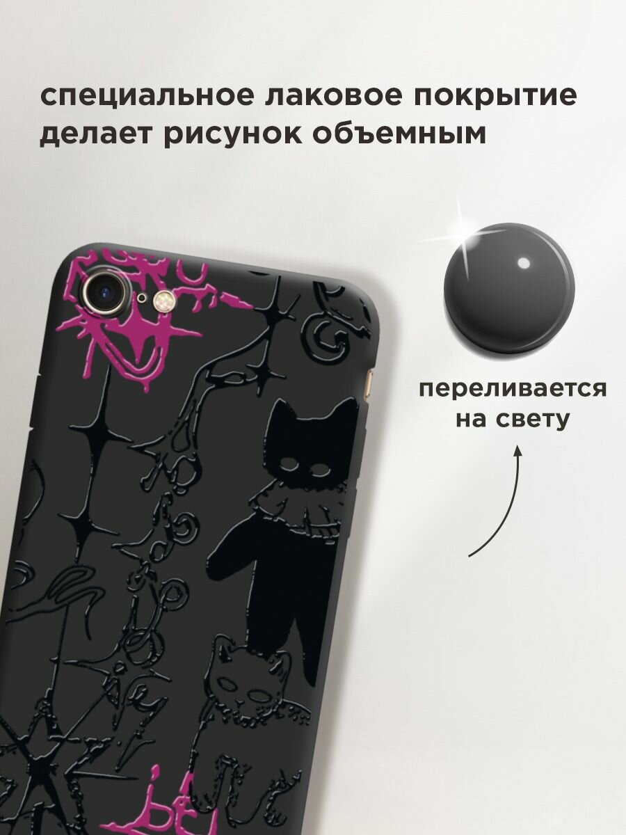 Чехол на Apple iPhone 7/8/SE 2020/SE 2022 / Айфон 7/Айфон 8 с принтом "Готические котики 2" — фото 1