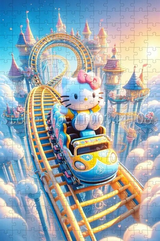 Mouly Деревянный пазл для детей и взрослых"Sanrio Kuromi Куроми, Hello Kitty"100 элементов 75x50см
