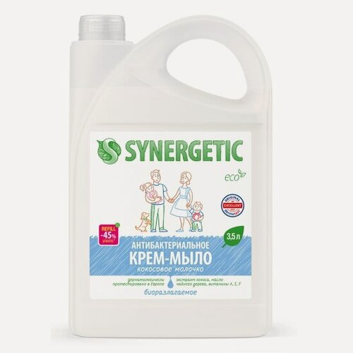 Изображение товара Жидкое мыло-крем Synergetic Кокосовое молочко, 3.5 л