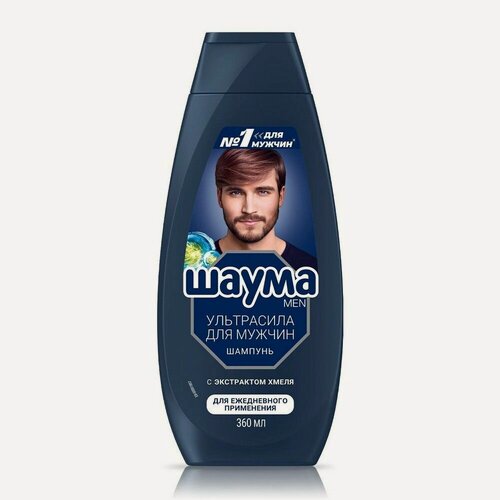 Изображение товара Мужской шампунь для волос Шаума Men Ультрасила с экстрактом хмеля 360мл