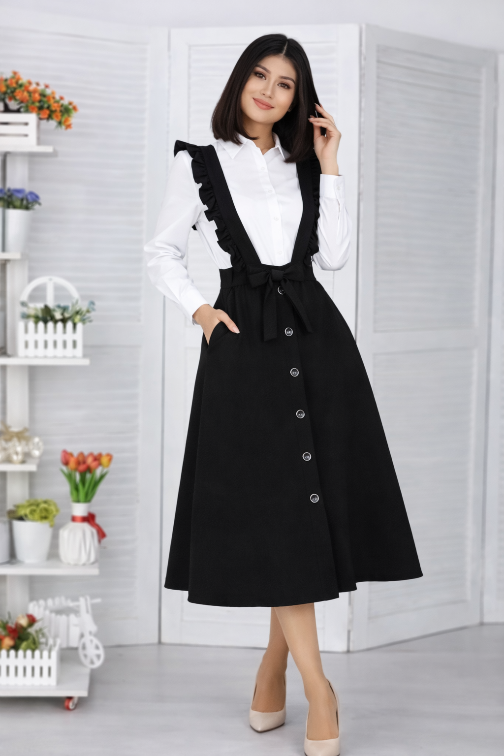 Платье , размер 44, черный — фото 1