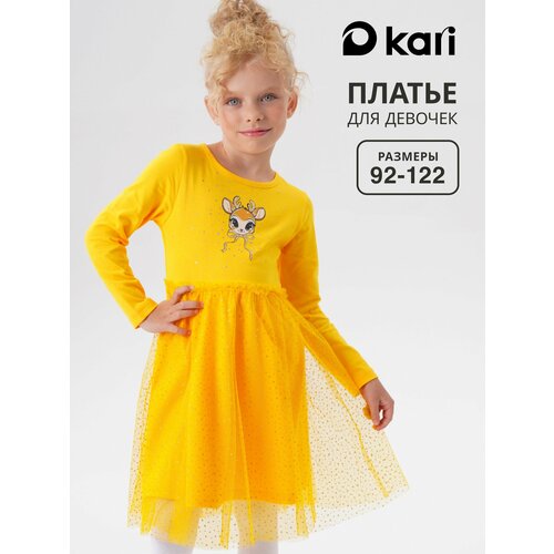 фото Платье kari kids весна-лето 2026, размер 4-5, темно-желтый