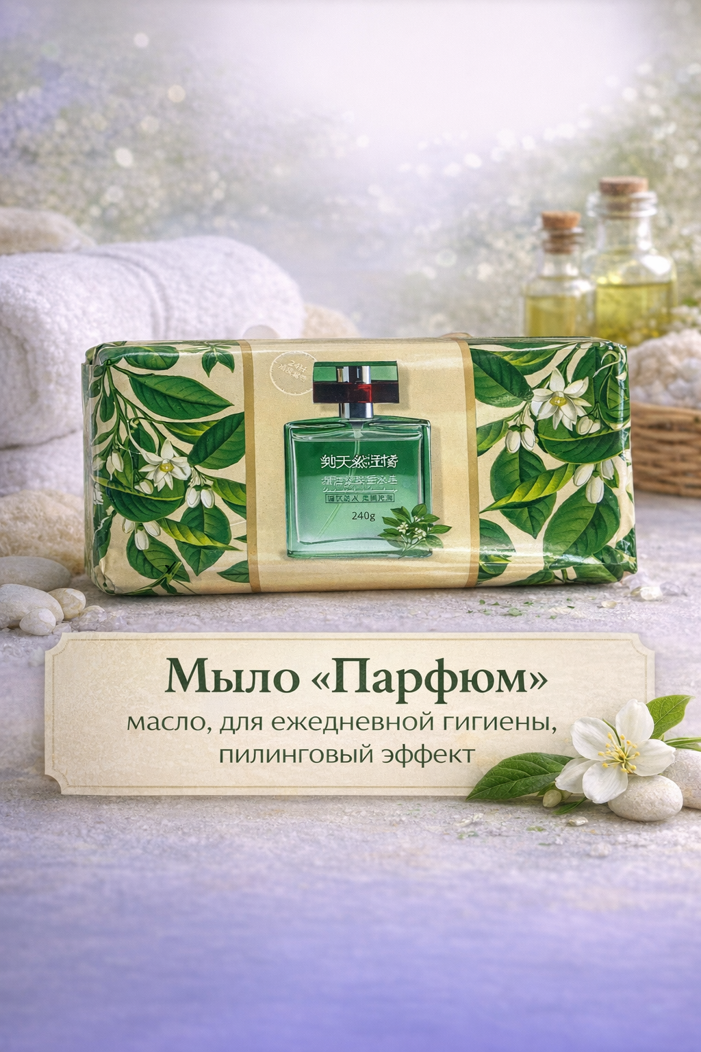 Мыло "Парфюм", масло, для ежедневной гигиены, пилинговый эффект