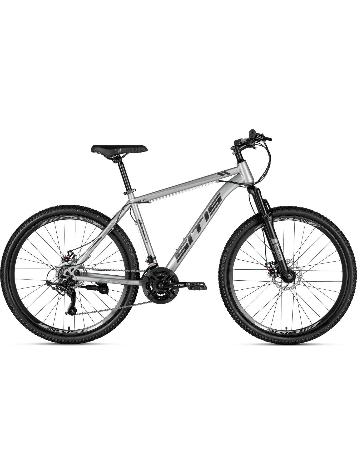 Велосипед горный SITIS SMD 27.5" (2025) Grey-Black для взрослых на рост 180-190 см, стальная рама 19"