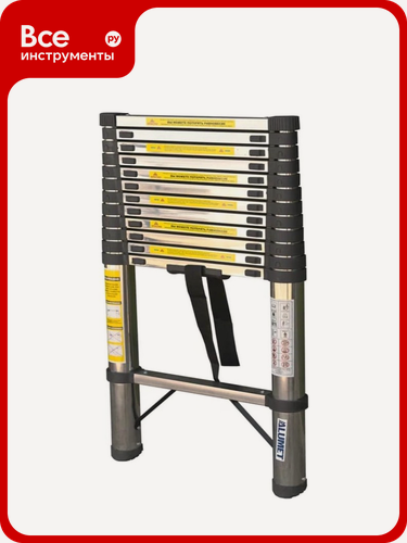 Изображение товара Лестница, Алюмет, стальная телескопическая Алюмет 1х13 ступеней. Серия ST 3.8, стали и покрыты, представляет