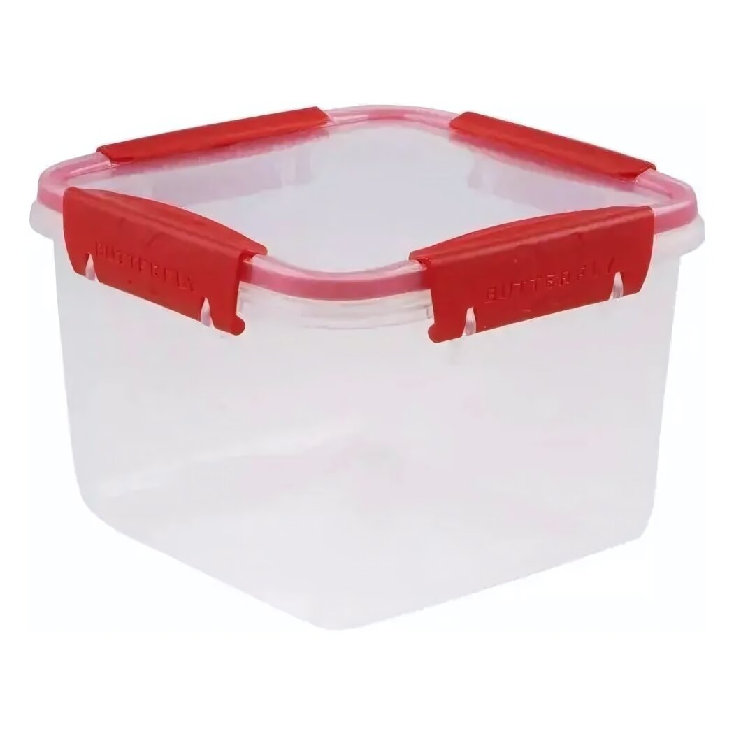 Контейнер герметичный «Butterfly Bright» 17л набор 8 шт красные клипсы пластик