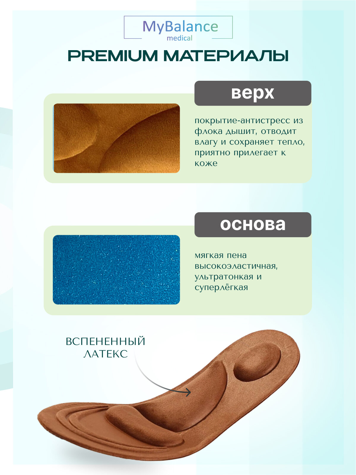 Ортопедические Стельки Стельки для обуви массажные тканевые MyBalance 39-44