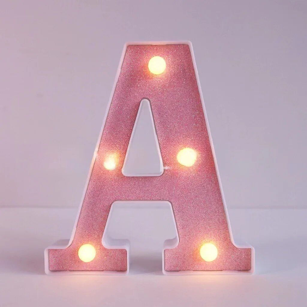 Розовая светодиодная буква 26 дюймов Розовый, A