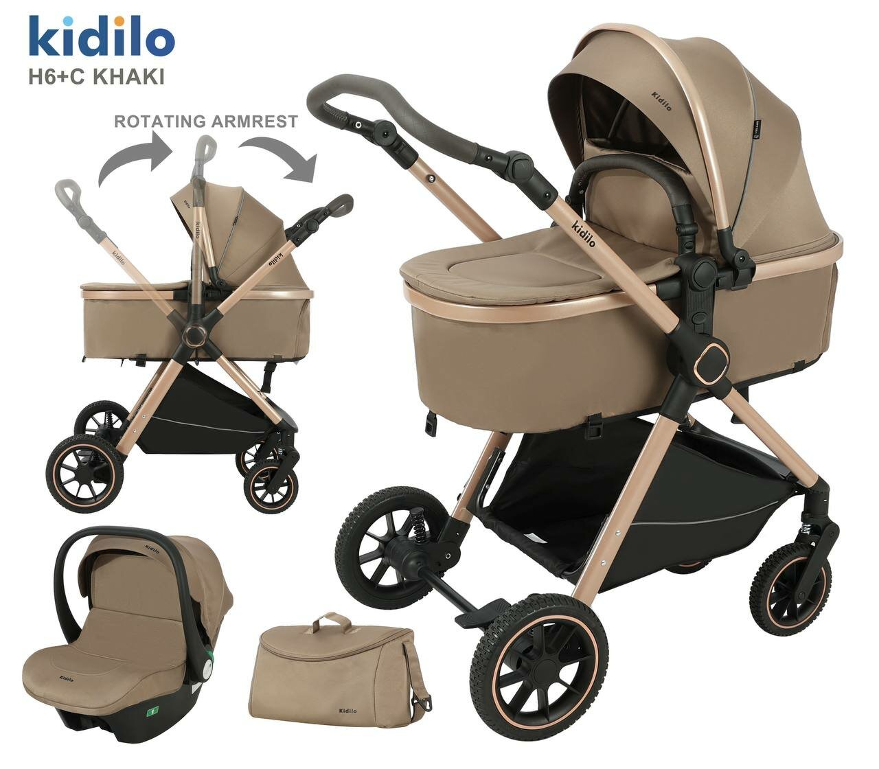 Коляска Трансформер KIDILO H-6+C