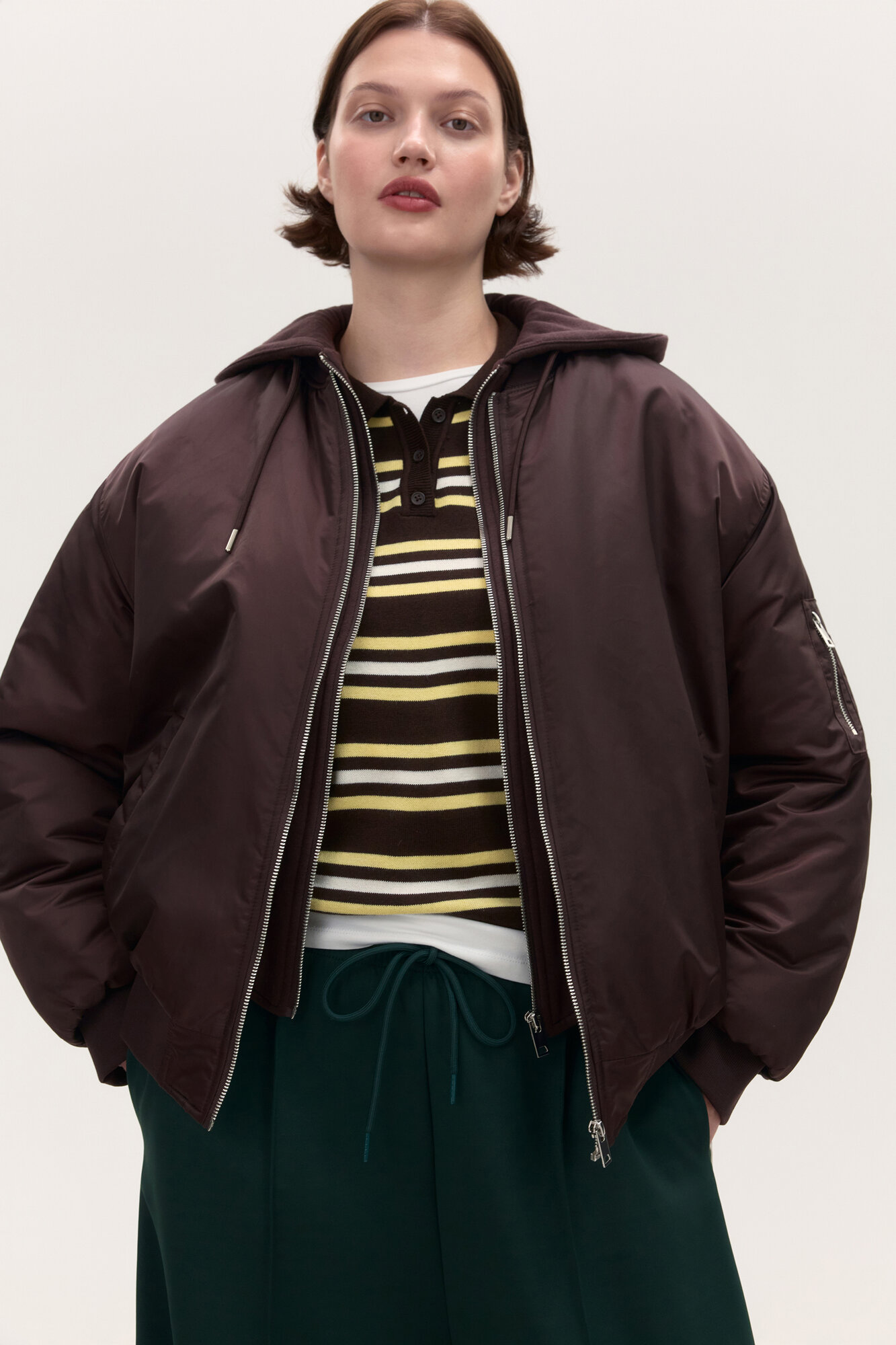 Бомбер Befree Plus Size размер XXL Шоколадный