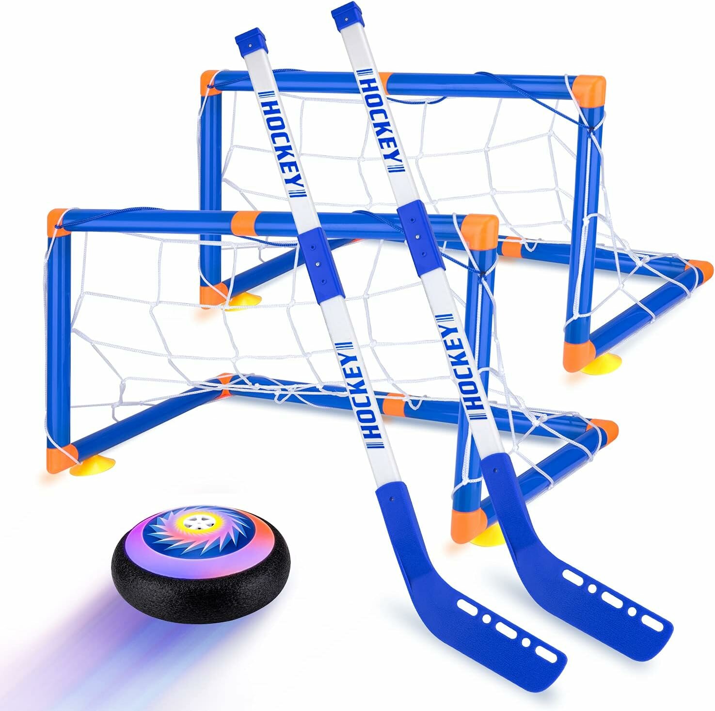 Набор для игры в хоккей на воздушной подушке (Hover Hockey Set) для детей, игра в хоккей на воздушной подушке с 2 воротами, светящийся воздушный мяч, веселые подарки для всей семьи, играющие в хоккей на воздушной подушке