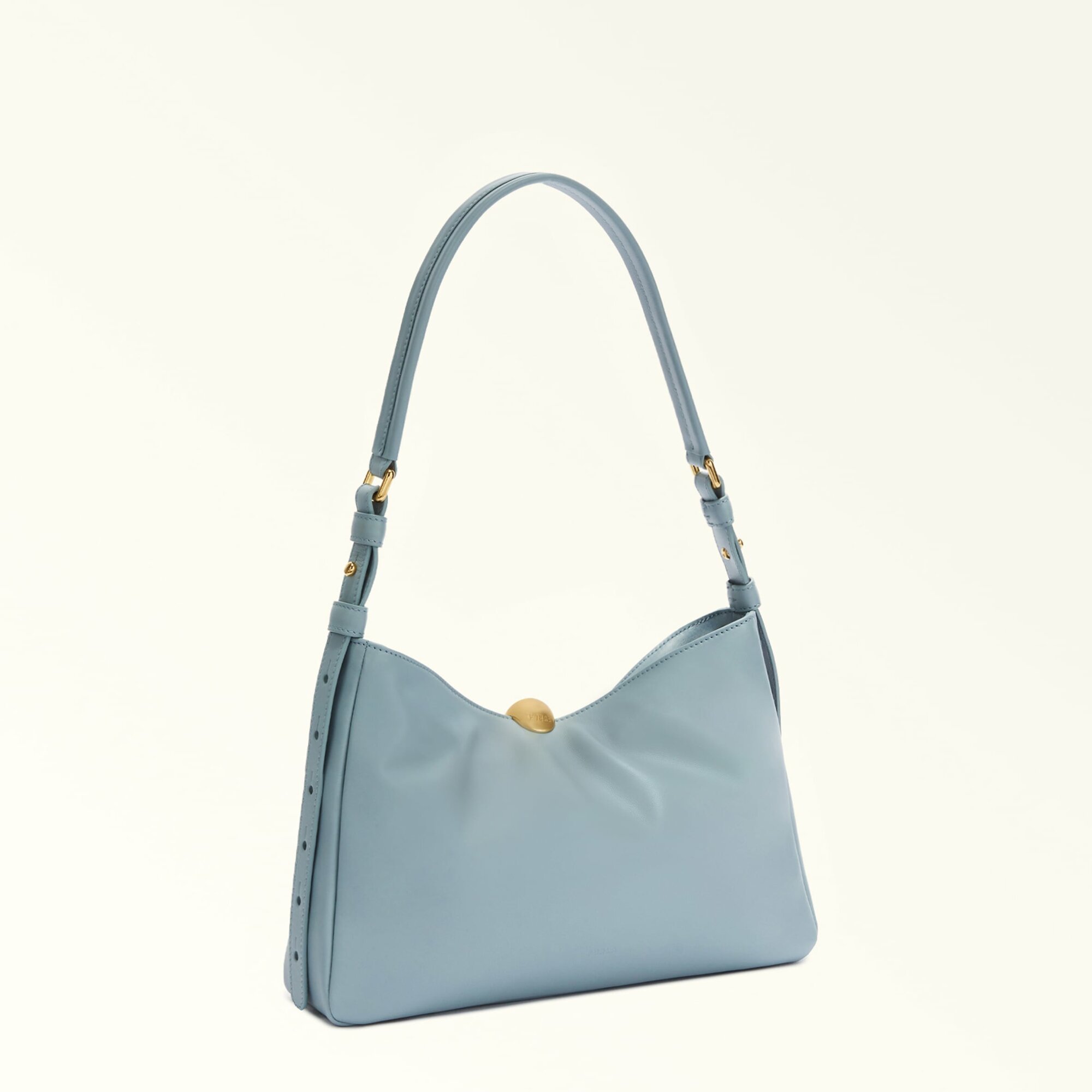 Сумка тоут FURLA, фактура гладкая, голубой — фото 1