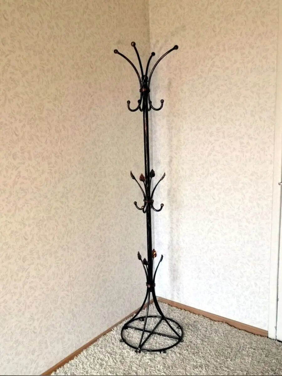 Кованая вешалка напольная, Студия кованой мебели Нива, цвет античная медь