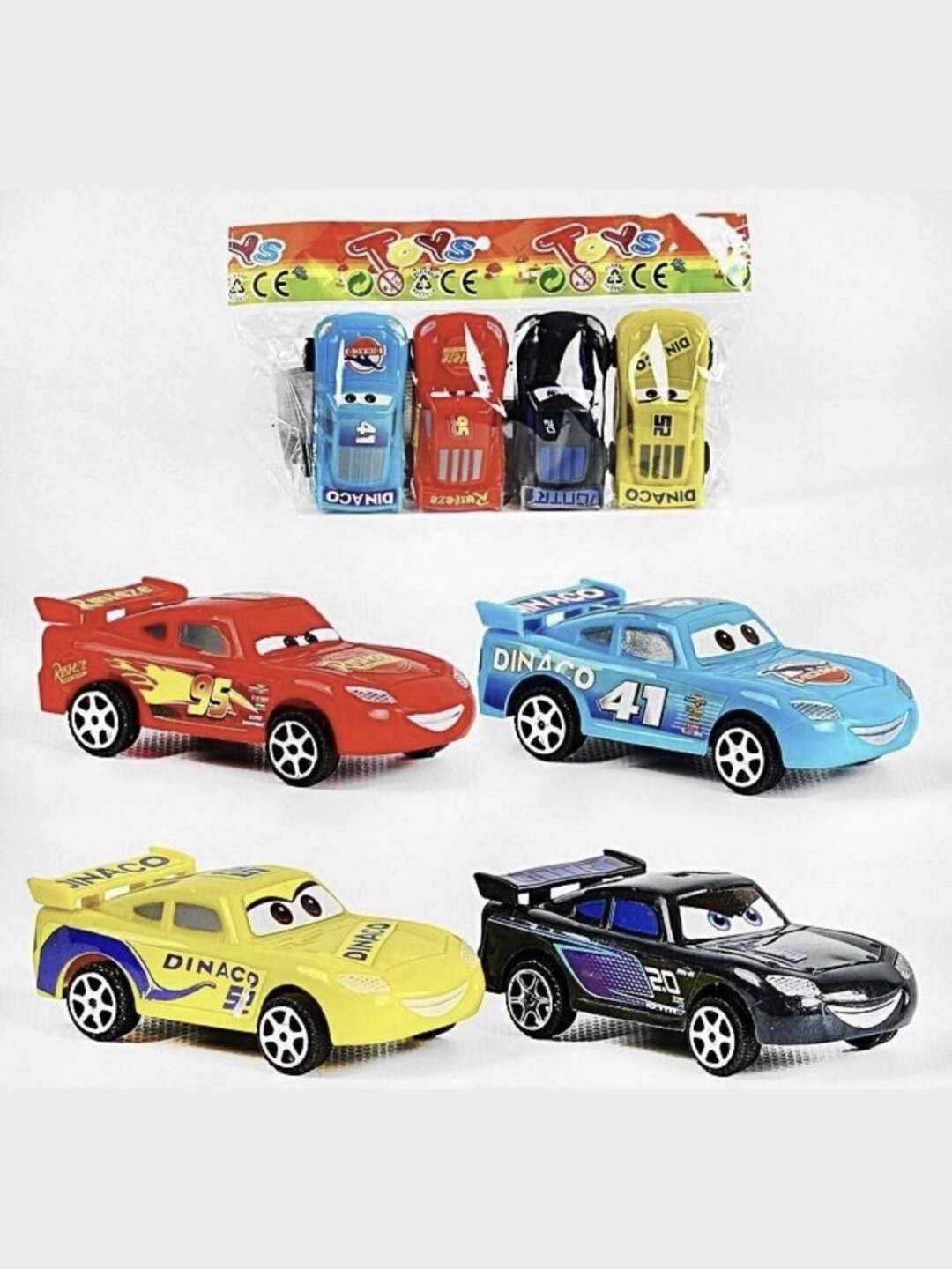 Набор машинок из мультфильма Cars для детей, 4 шт, пластиковые, безопасные