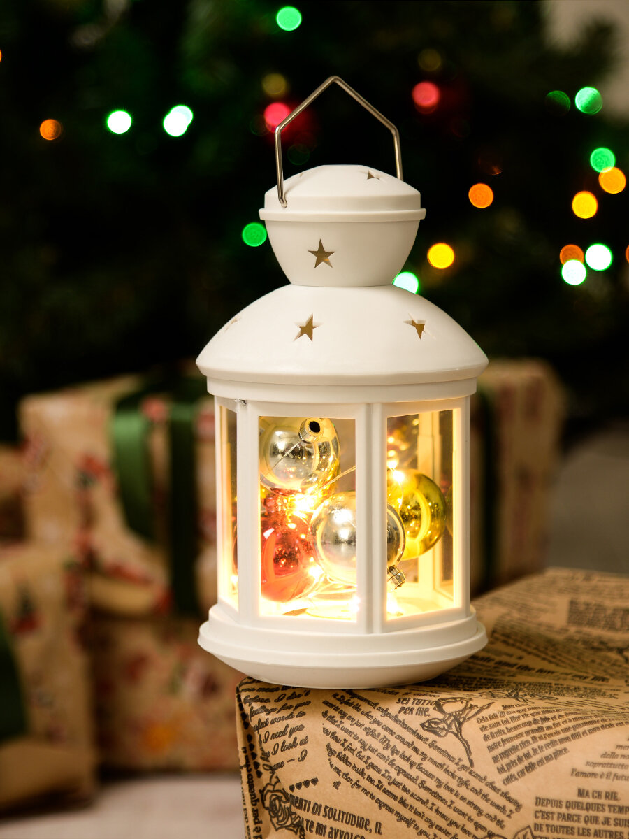 Фонарь со светодиодной гирляндой, IP 20, на батарейках 3АА (не в/к), теплый белый свет, Uniel