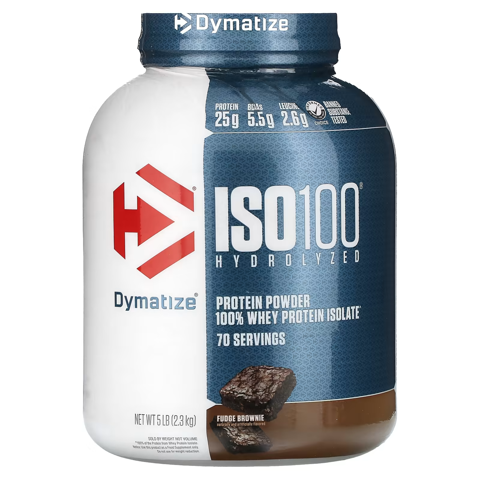 Протеин Dymatize ISO100 Whey, 2.3кг, 71 порций, вкус fudge brownie