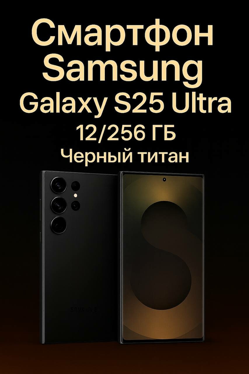 Смартфон Samsung Galaxy S25 Ultra 12/256, AMOLED-дисплей, Черный титан, аккумулятор 5000 мА·ч
