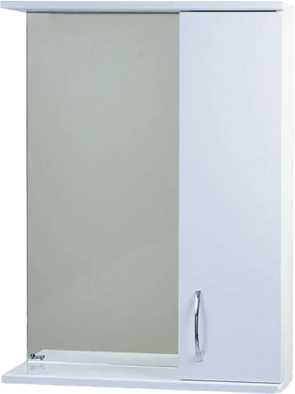 Зеркало Emmy Эко 60 правое с полкой со шкафчиком 60 см белое в классическом стиле