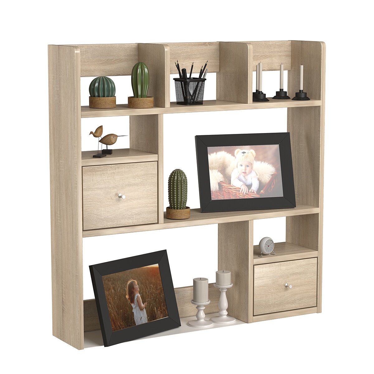 Полка настольная Вектор №36, Дуб Сонома. Производство товара - компания ТОБ.