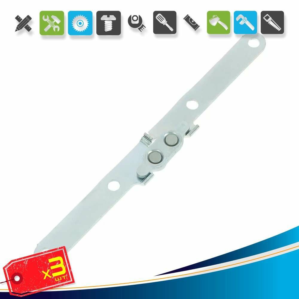 (3шт) х Петля ломберная Левша 130x15 мм сталь цвет цинк 2 шт.