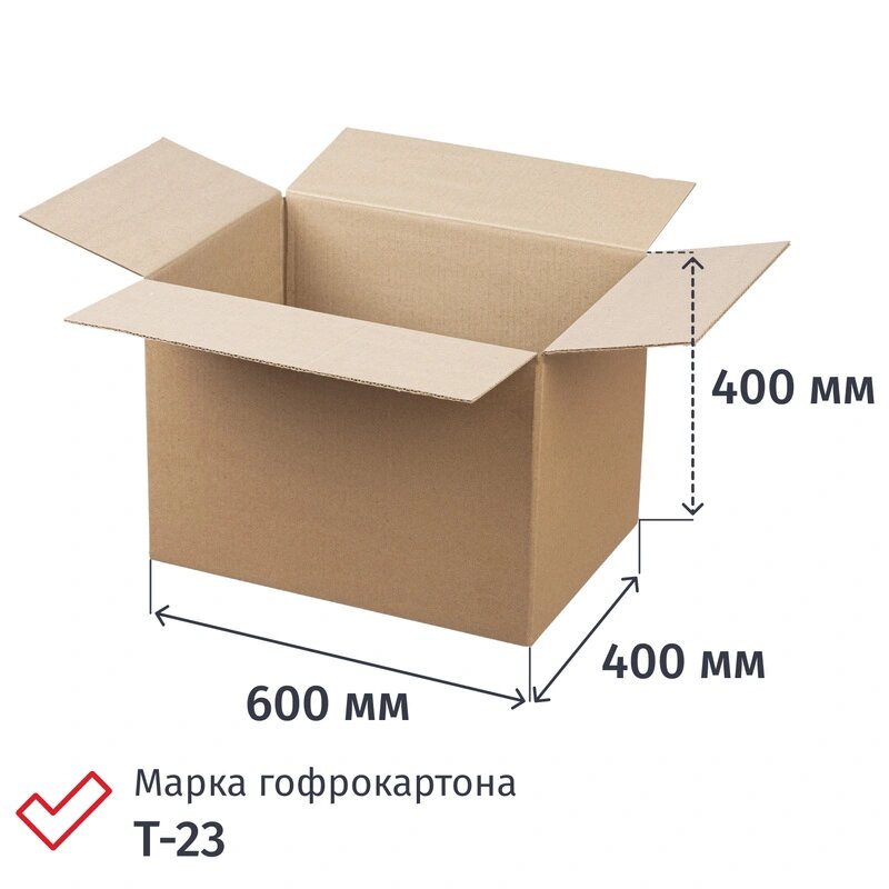 Гофрокороб 600х400х400мм картон Т23 бурый 10 шт./уп