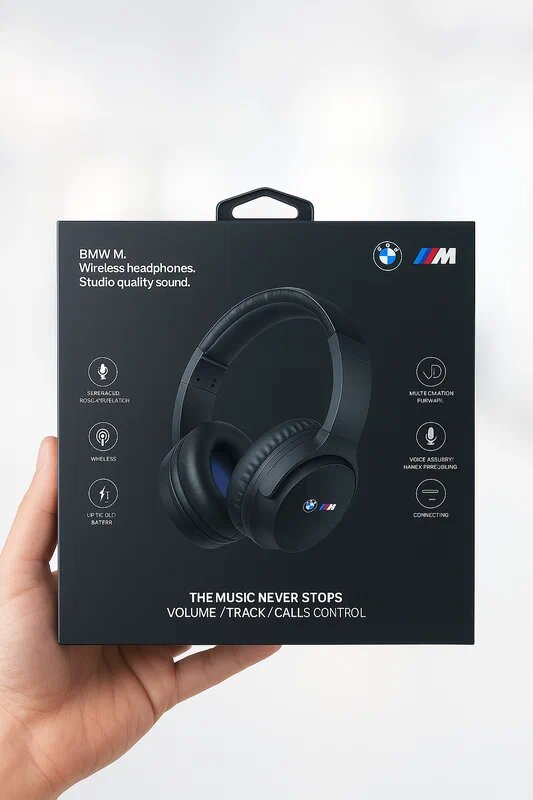 Bluetooth-Наушники BMW M — мощный звук, стиль M-серии, ENC шумоподавление, до 30 ч, Bluetooth 5.3, IPX4