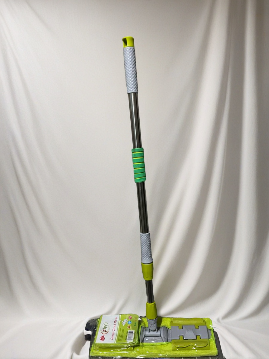 Швабра 2-в-1, телескопическая, универсальная, плоская насадка, 2 тряпки, длина насадки 115 см