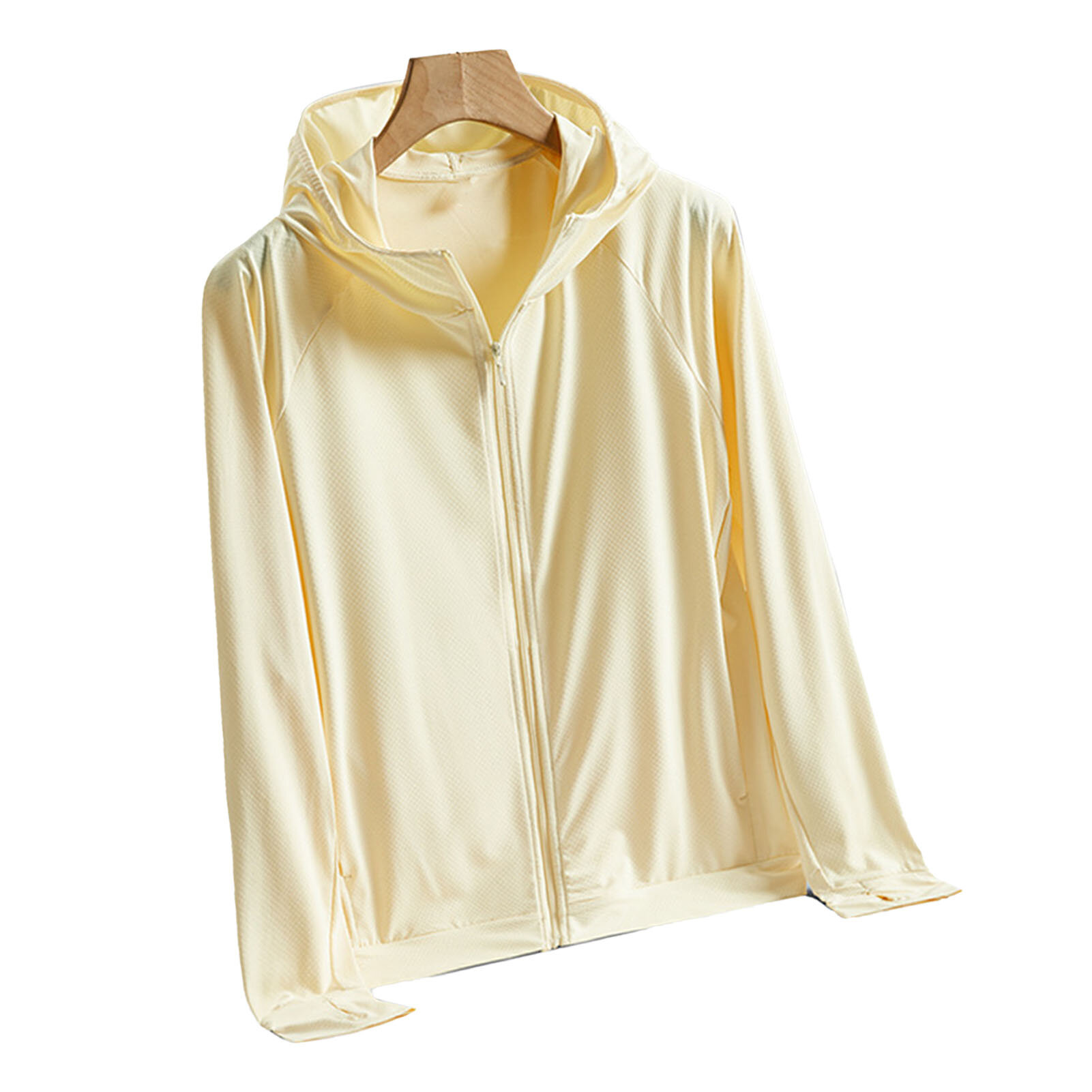 Женская куртка с защитой от солнца быстро сохнущая с вентиляцией и капюшоном для активного отдыха XL желтая
