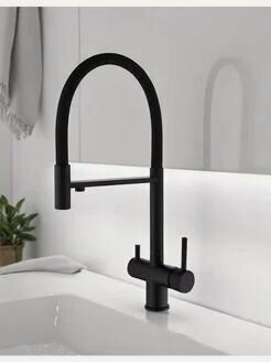 Изображение товара Смеситель для кухни ViEiR с под фильтр, с магнитным держателем, черный