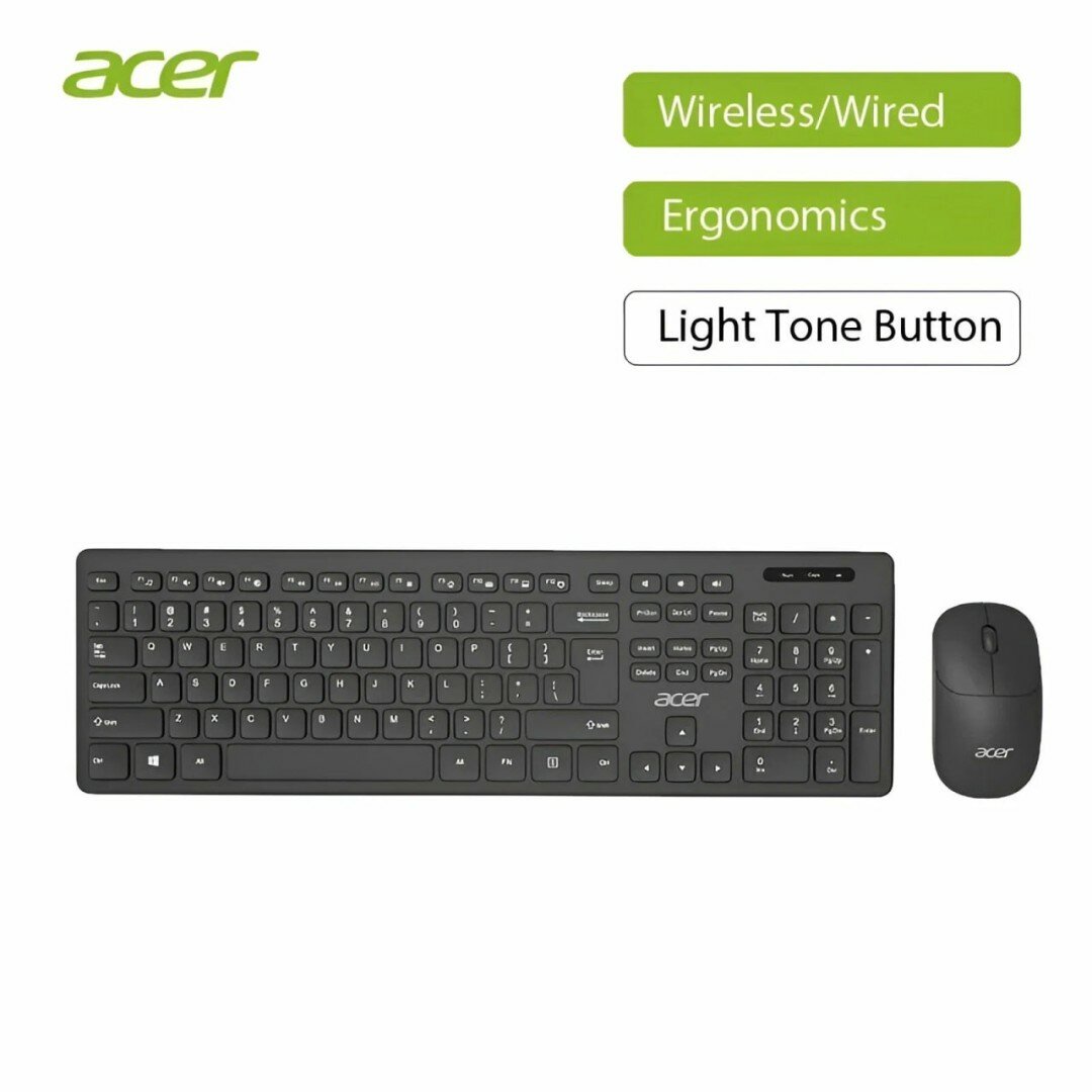 Клавиатура и мышь Acer Oak920 2,4ГГц, беспроводная, 108 клавиш