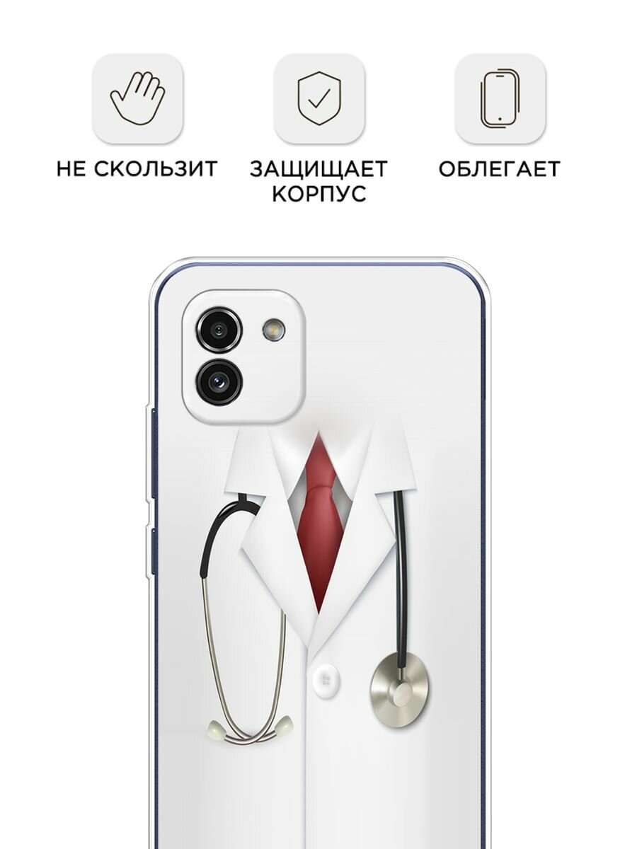 Чехол на Samsung Galaxy A03 / Самсунг Галакси А03 с принтом "Халат врача" — фото 1