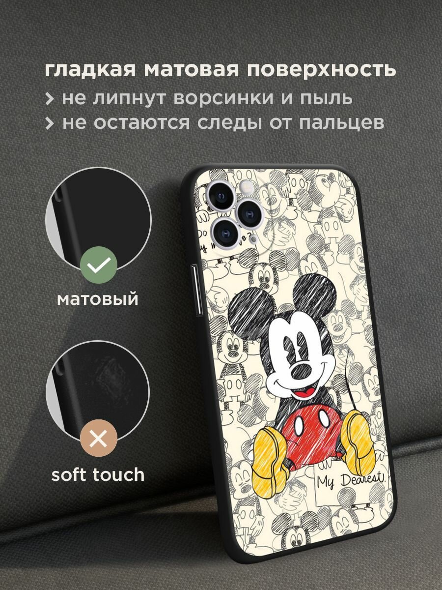 Черный матовый чехол на Apple iPhone 11 Pro / Айфон 11 Про с принтом "Микки Маус" — фото 1