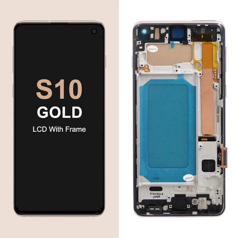 Экран с рамкой для Samsung S10 SM-G973F SM-G973U ЖК-дисплей цифровой преобразователь сенсорного экрана в сборе для Samsung S10 в сборе, Sliver Frame Cover