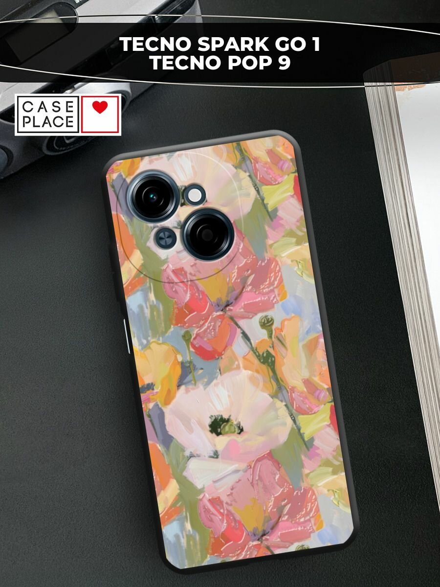 Чехол на Tecno Spark Go 1/Tecno POP 9 / Техно Спарк Го 1/Техно ПОП 9 с принтом "Черный сетчатый бант 3"