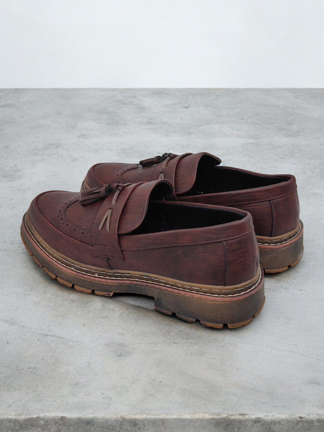 Лоферы  Туфли мужские Solid Step, из экокожи, водонепроницаемые, размер 38 39 40 41 42 43, темно-коричневый — фото 1