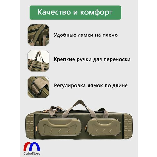 Чехол для удочек, сумка для рыбалки 90 см 2 секции