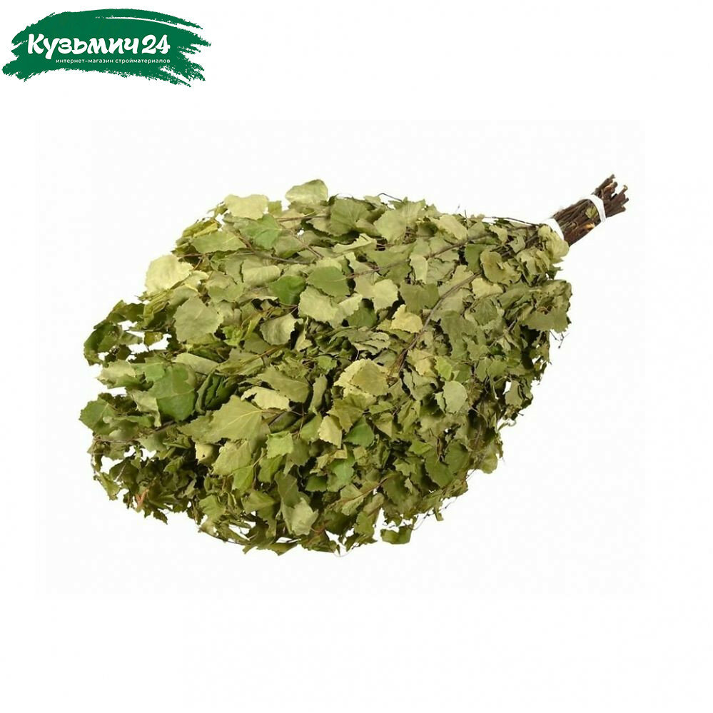 Веник для бани и сауны дерево береза зеленый длина 600 мм