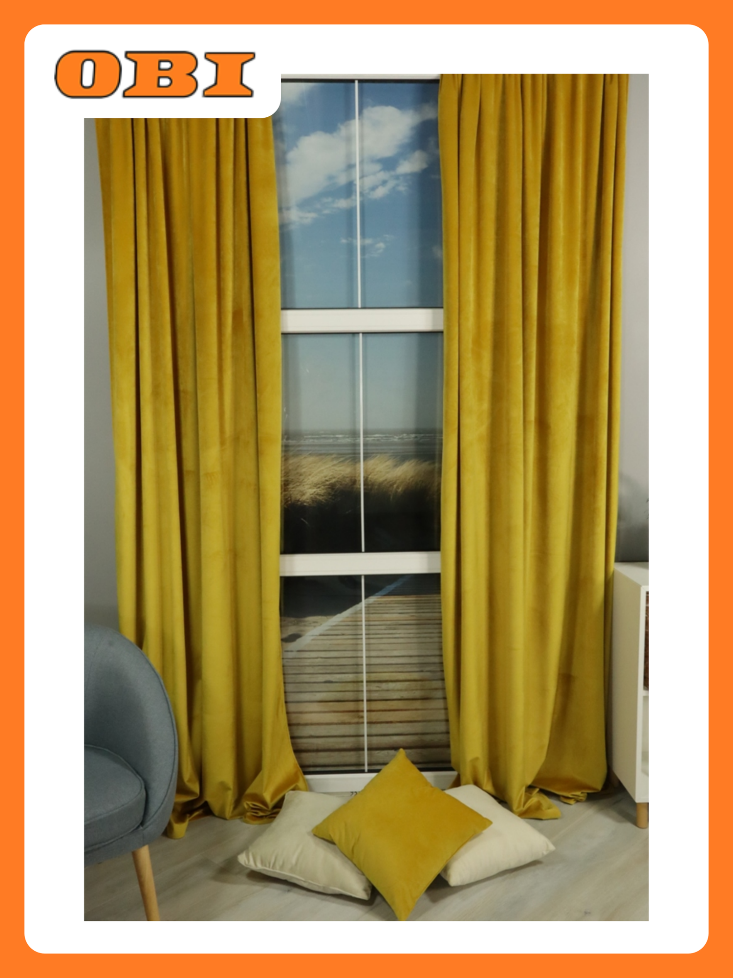 Комплект штор из бархата Linen Way горчица 145х270