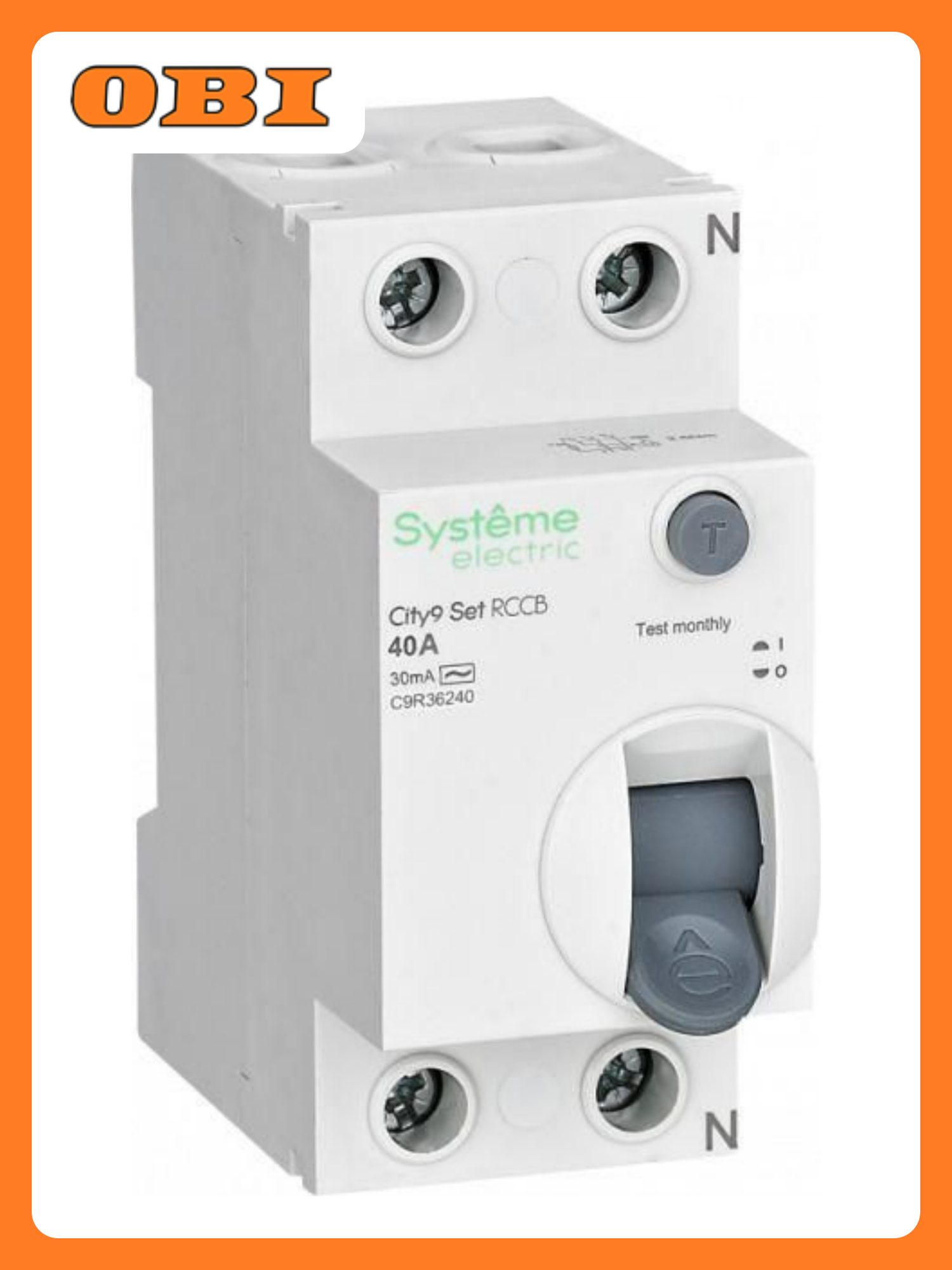 Выключатель дифференциального тока (УЗО) 2п 40А 30мА тип AC City9 Set 230В SE C9R36240
