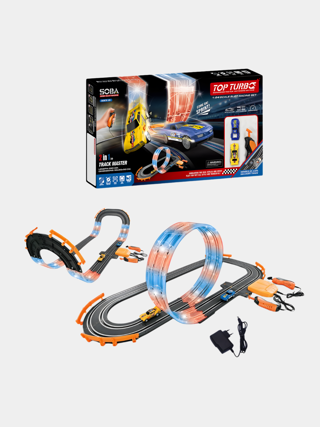 Трасса гоночная, автотрек с машинами, машинки на пульте управления — фото 1