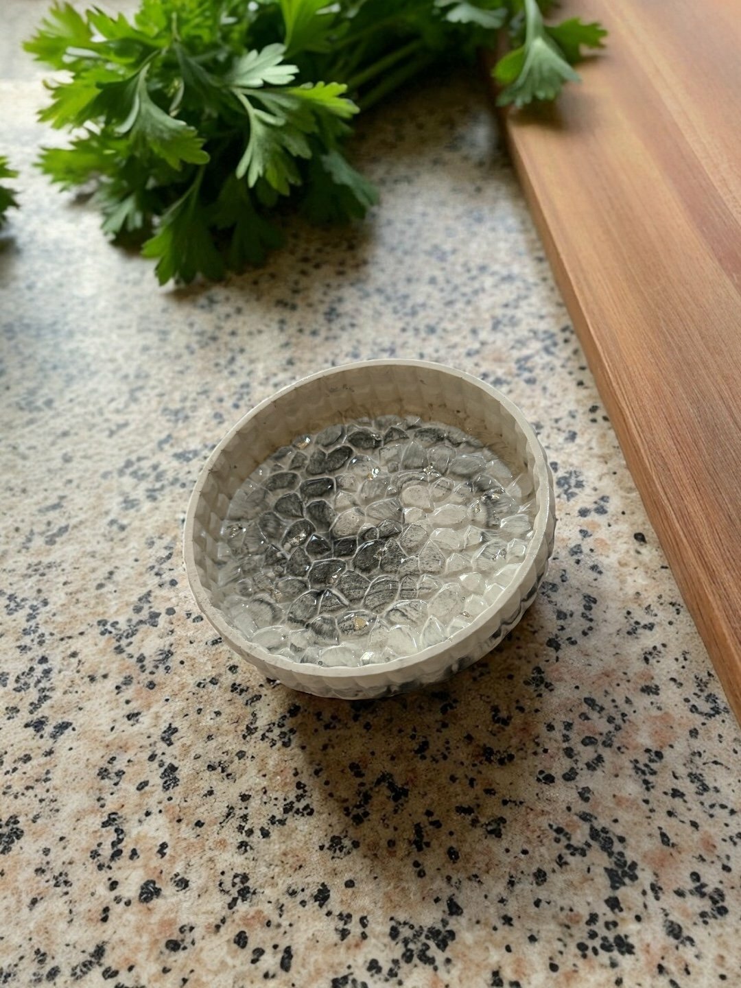 Подставка-поднос для украшений, ключей и разной мелочи, круг, 13/13/2 см - Угольный