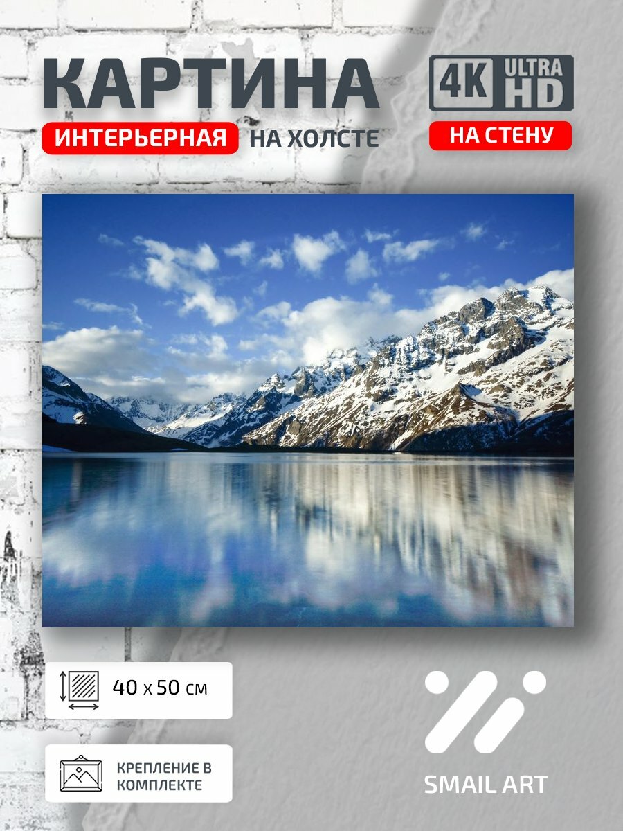 Картина на холсте интерьерная 40 на 50 на стену Снег Landscape для гостиной пейзаж интерьер