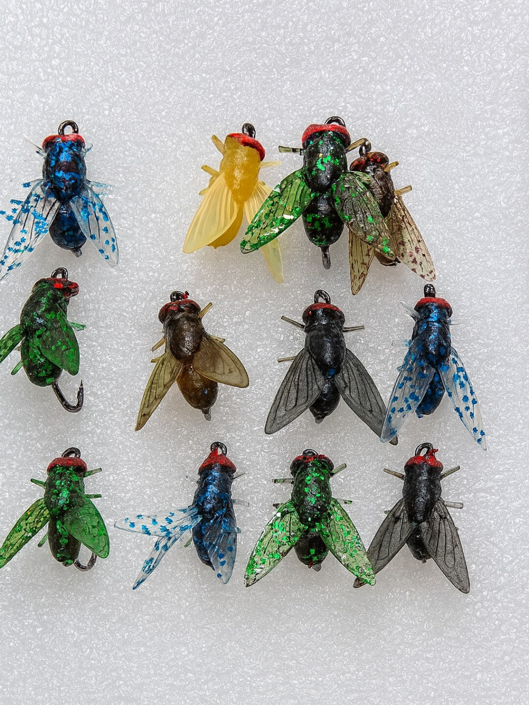 Мушки для рыбалки силиконовые — набор 12 шт, искусственные приманки для спиннинга - 1.2 см