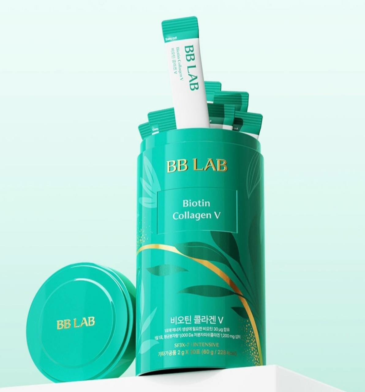 Коллагеновый стики BB LAB Biotin Collagen V Красота в удобном формате — 1 стик в день, 30 стиков × 2 г (60 г)