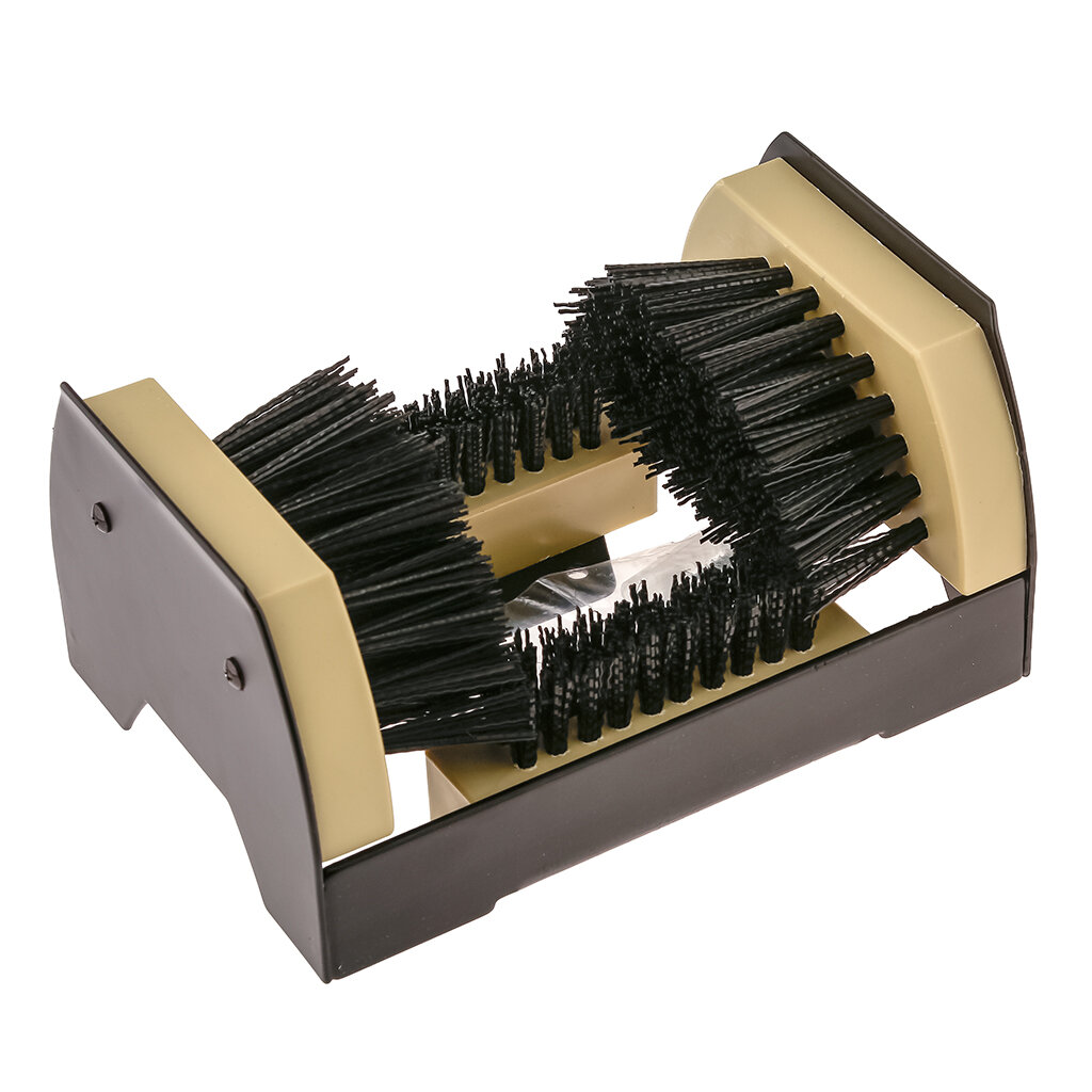 Устройство для чистки и полировки обуви КНР 22,4х15,2х11,3 см, подходит для дома, офиса, гостиниц, ресторанов и кафе, щетина ПВХ 2-х размеров 2,5-4,5 см, основание пластик матовый (FH214609)