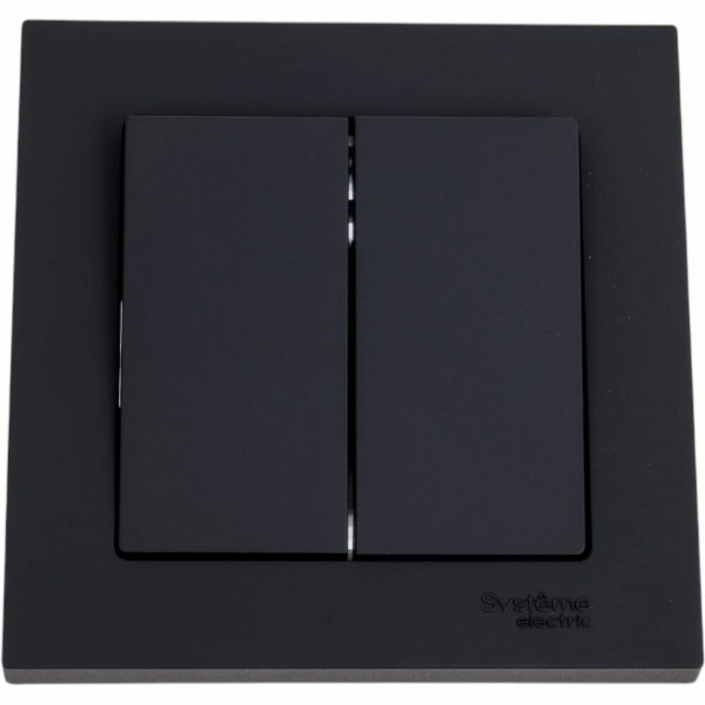 Выключатель 2-кл. СП AtlasDesign 10А IP20 (сх. 5) 10AX в сборе карбон SE ATN001052