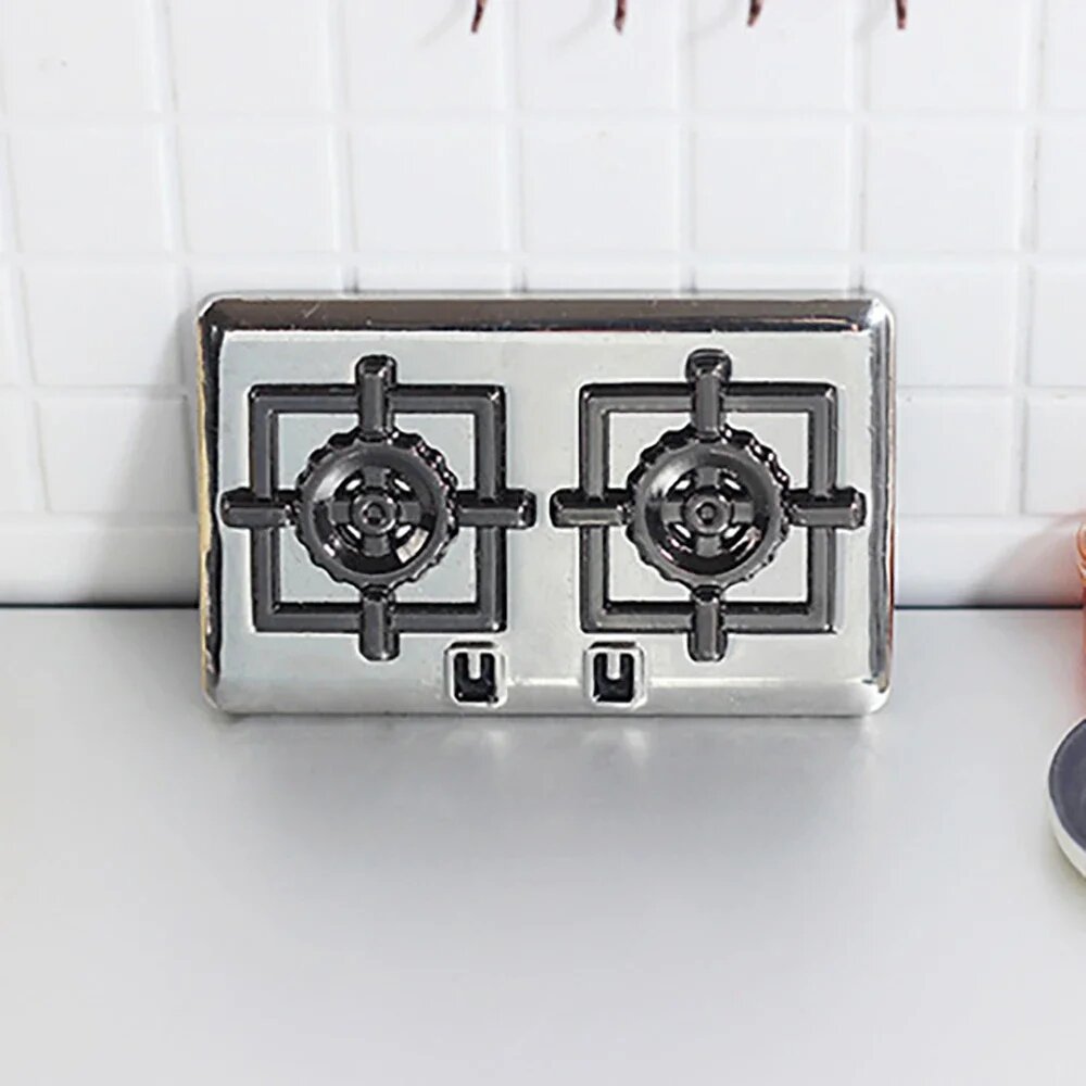 Металлическая газовая плита для кукольного домика HEFERY 1/12