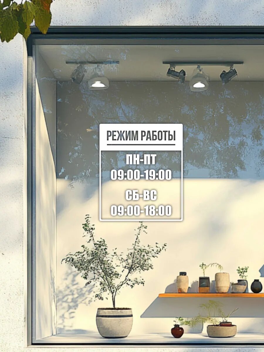 Наклейка на стекло режим работы — фото 1