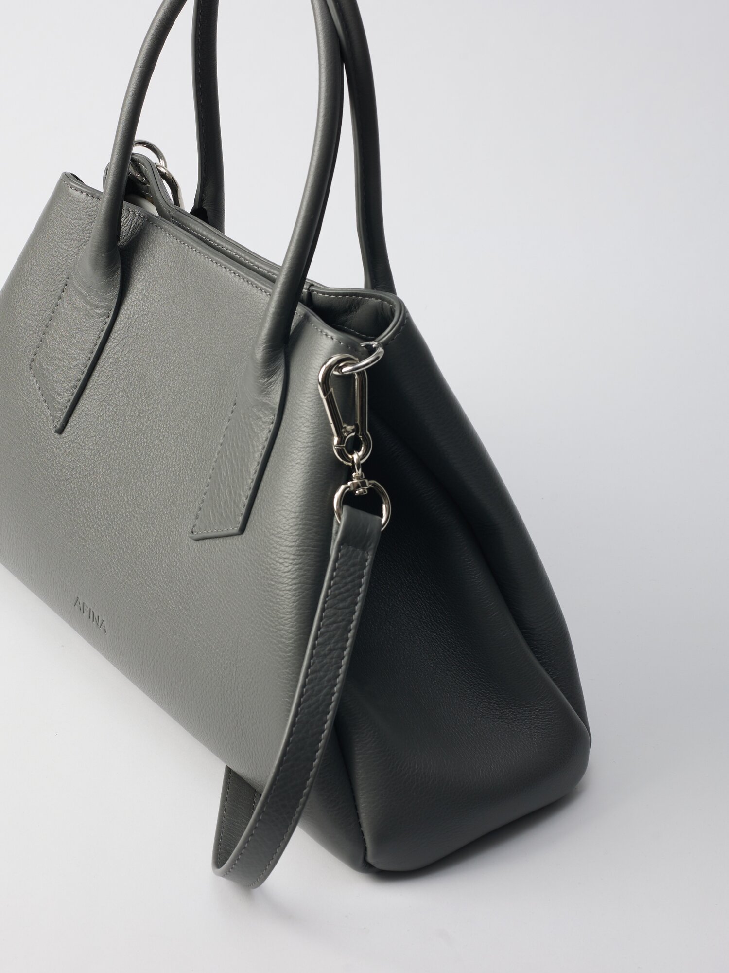 Сумка тоут Afina, фактура гладкая, графит — фото 1