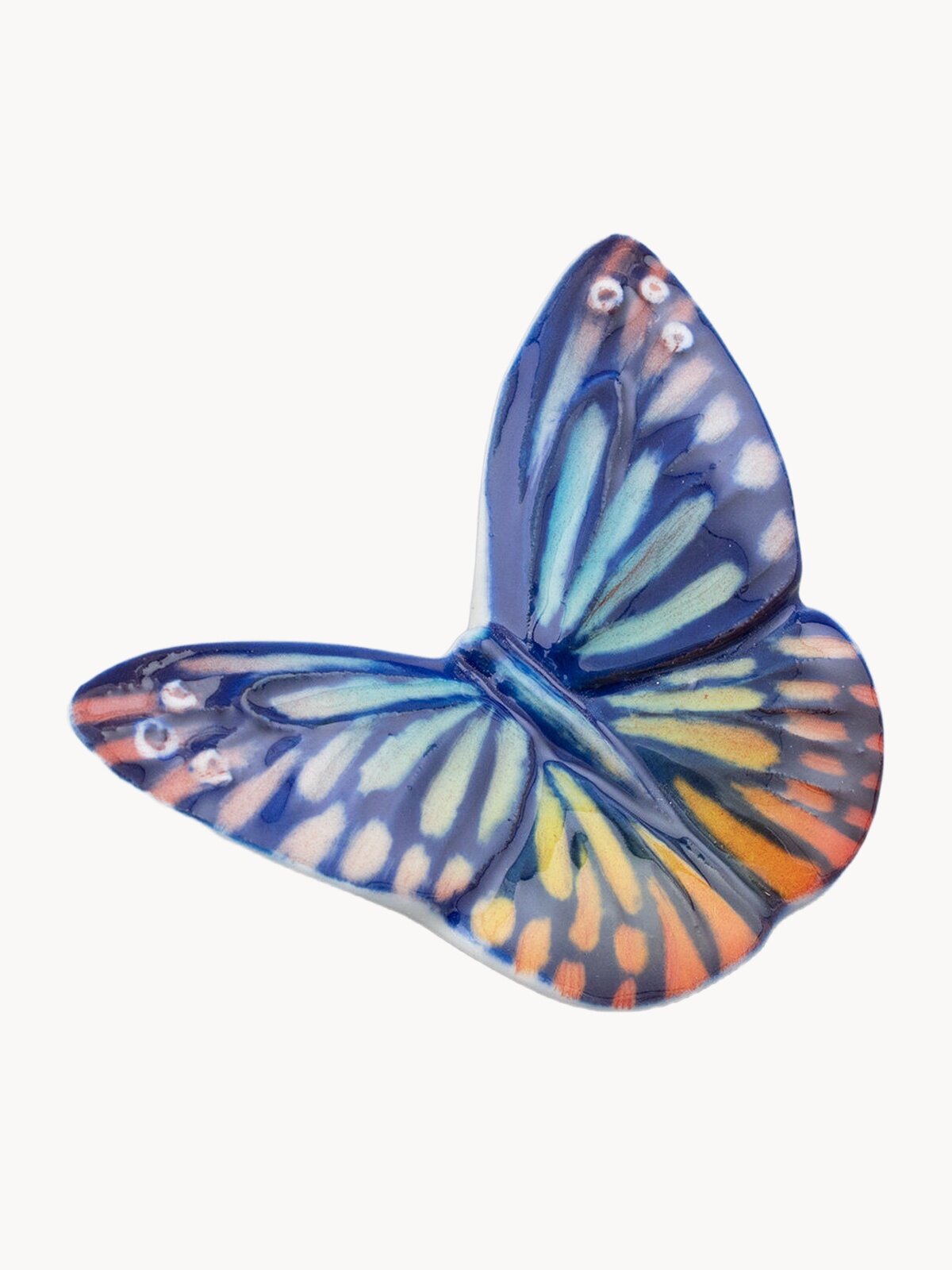 Фарфоровая скульптура Бабочка маленького размера, синяя, Императорский фарфоровый завод